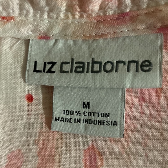 Liz Claiborne sleeveless Size Medium blouse net lace around neck 100% cotton. - Picture 10 of 11
